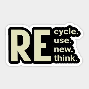 RE Cycle Use New Think Sticker